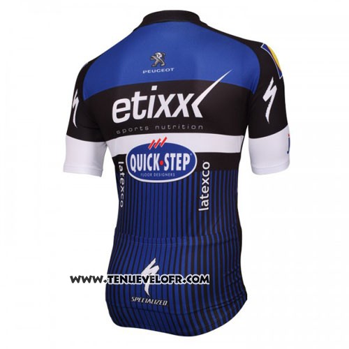 2016 Maillot Ciclismo Etixx Quick Step Blanc et Bleu Manches Courtes et Cuissard